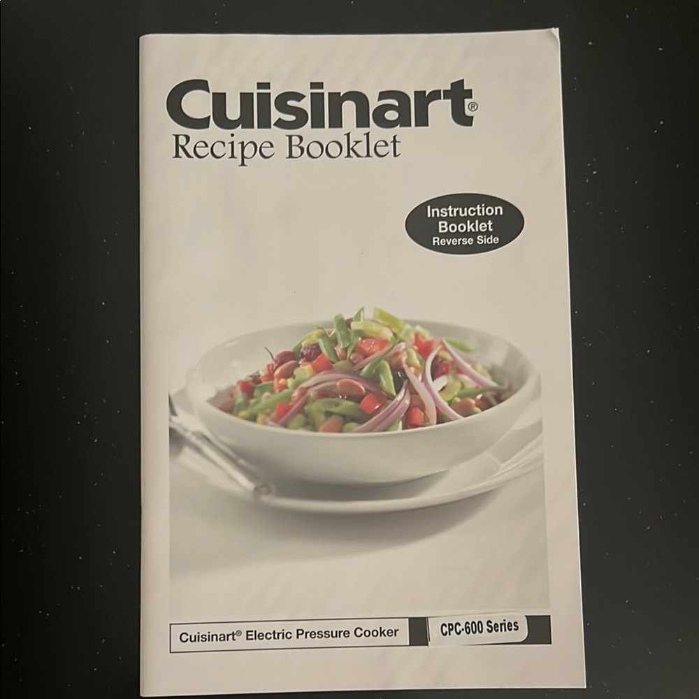 Cuisinart Pressure Cooker Recipe Instruction Booklet